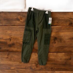 Boys colorful plant Olive Green Joggers